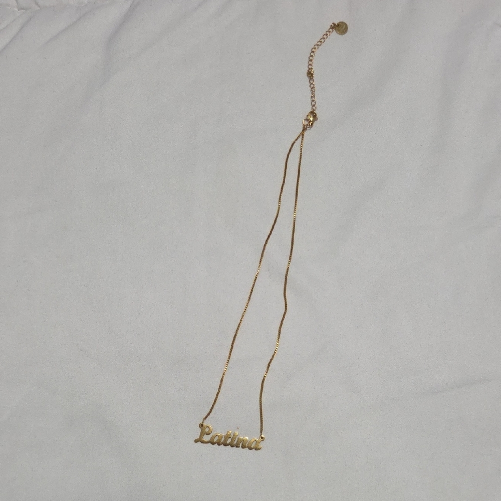 Gold Necklace with 'Latina' Pendant